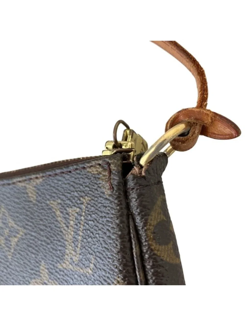 Louis Vuitton Monogram Pochette Soir Pouch Brown